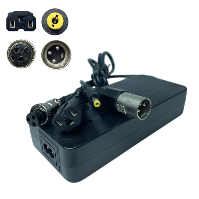 12.6V 12A 168W Power Adapter with 4 DC Plugs, LED Status Indicator